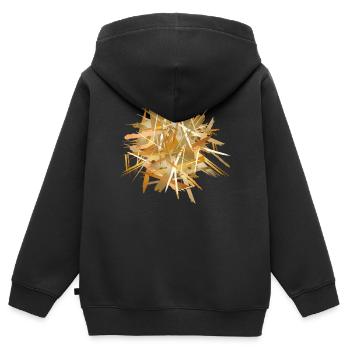 ein Strohhaufen in schimmernden goldenen Farben - Kinder Premium Organic Zip Hoodie - Schwarz - Hinten - AI Model Kid Male (0cm)