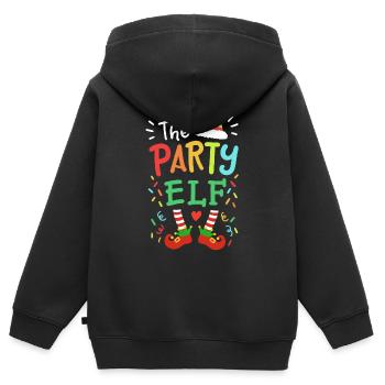 Party-Elf Elf Weihnachten - Kinder Premium Organic Zip Hoodie - Schwarz - Hinten - AI Model Kid Male (0cm)