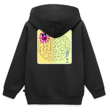 Riddle Virus - Sweat Premium à capuche zippé enfant bio - noir - Dos - AI Model Kid Male (0cm)