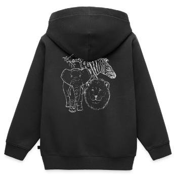 Wildwechsel - Kinder Premium Organic Zip Hoodie - Schwarz - Hinten - AI Model Kid Male (0cm)