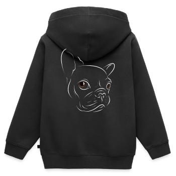 Chiot - Sweat Premium à capuche zippé enfant bio - noir - Dos - AI Model Kid Male (0cm)