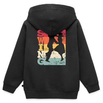 Boogie Woogie Swing Dancing Retro Colors Vintage - Sweat Premium à capuche zippé enfant bio - noir - Dos - AI Model Kid Male (0cm)