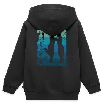 Tango Argentino Rétro Vintage Tango Vals Tango - Sweat Premium à capuche zippé enfant bio - noir - Dos - AI Model Kid Male (0cm)