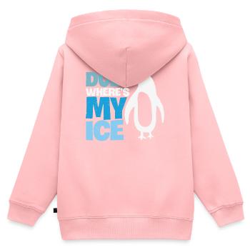 Pingouin Réchauffement climatique Changement climatique - Sweat Premium à capuche zippé enfant bio - rose - Dos - AI Model Kid Female (0cm)