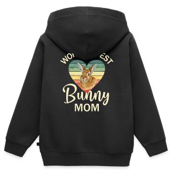 Rabbit Rabbit - Kids Premium Organic Zip-up Hoodie - black - Back - AI Model Kid Male (0cm)