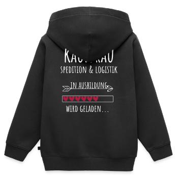 Kauffrau Spedition & Logistik in Ausbildung - Kinder Premium Organic Zip Hoodie - Schwarz - Hinten - AI Model Kid Male (0cm)