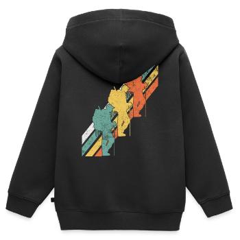 Wandern Wanderer - Kinder Premium Organic Zip Hoodie - Schwarz - Hinten - AI Model Kid Male (0cm)