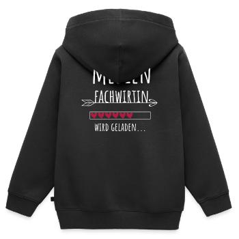 Medienfachwirtin Abschluss Weiterbildung Geschenk - Kinder Premium Organic Zip Hoodie - Schwarz - Hinten - AI Model Kid Male (0cm)