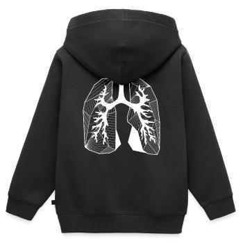 Poumons - Sweat Premium à capuche zippé enfant bio - noir - Dos - AI Model Kid Male (0cm)