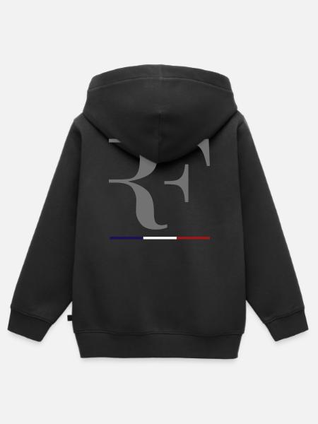 RF République Française Drapeau FRANCE 2022 - Sweat Premium à capuche zippé enfant bio - noir