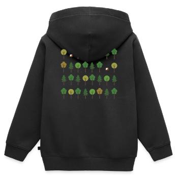 Course d’orientation [01.2] [Course d’orientation] [PX] - Sweat Premium à capuche zippé enfant bio - noir - Dos - AI Model Kid Male (0cm)