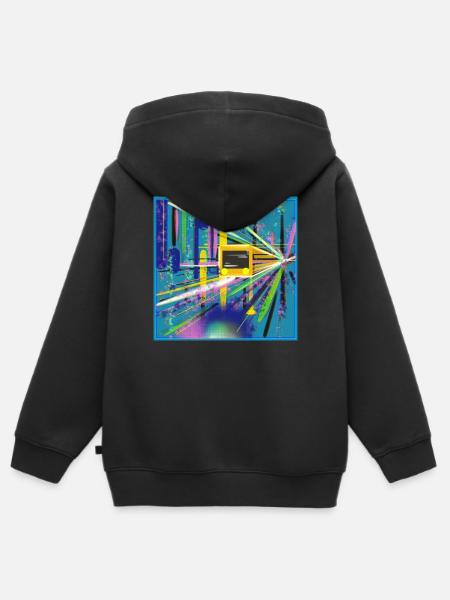 Abstrakte U-Bahn Berlin Graffiti Design - Kinder Premium Organic Zip Hoodie - Schwarz