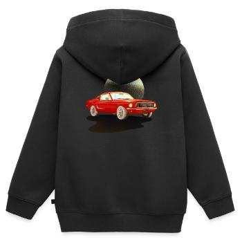 Auto rotes Auto - Kinder Premium Organic Zip Hoodie - Schwarz - Hinten - AI Model Kid Male (0cm)