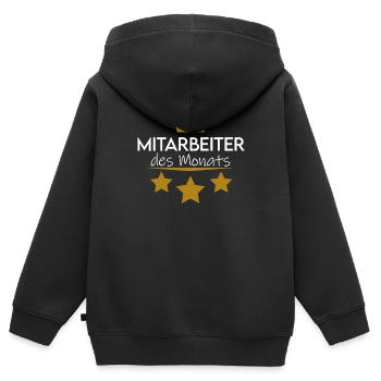 Mitarbeiter des Monats - Kinder Premium Organic Zip Hoodie - Schwarz - Hinten - AI Model Kid Male (0cm)