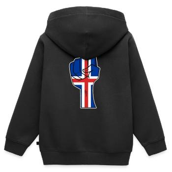 Islande - Sweat Premium à capuche zippé enfant bio - noir - Dos - AI Model Kid Male (0cm)