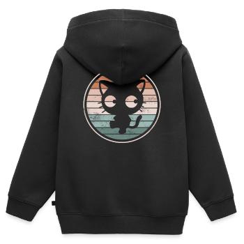 Chats Chats - Sweat Premium à capuche zippé enfant bio - noir - Dos - AI Model Kid Male (0cm)