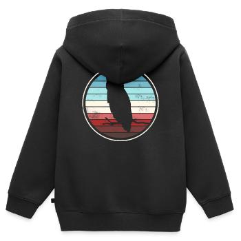 Eule Eulen - Kinder Premium Organic Zip Hoodie - Schwarz - Hinten - AI Model Kid Male (0cm)