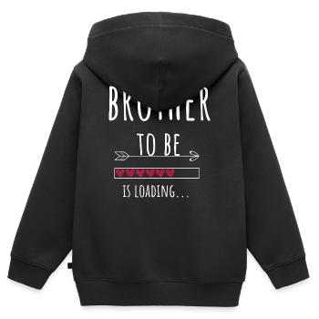 Brother sera un cadeau d’annonce de grand frère - Sweat Premium à capuche zippé enfant bio - noir - Dos - AI Model Kid Male (0cm)