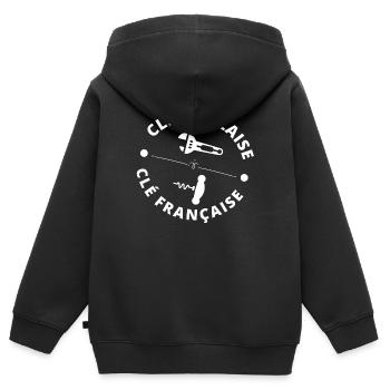 bricolage, bricoler, bricoleur - Sweat Premium à capuche zippé enfant bio - noir - Dos - AI Model Kid Male (0cm)