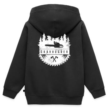 Holzfäller - Kinder Premium Organic Zip Hoodie - Schwarz - Hinten - AI Model Kid Male (0cm)