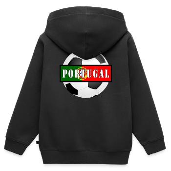 Portugal Fußball Weltmeisterschaft Geschenk - Kinder Premium Organic Zip Hoodie - Schwarz - Hinten - AI Model Kid Male (0cm)