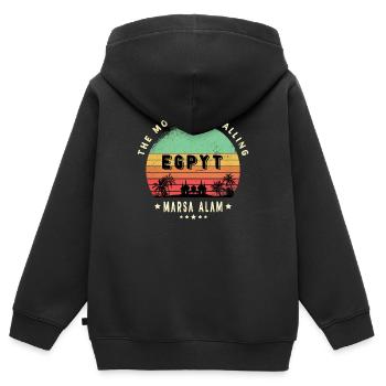 Marsa Alam Ägypten Moschee Design - Kinder Premium Organic Zip Hoodie - Schwarz - Hinten - AI Model Kid Male (0cm)