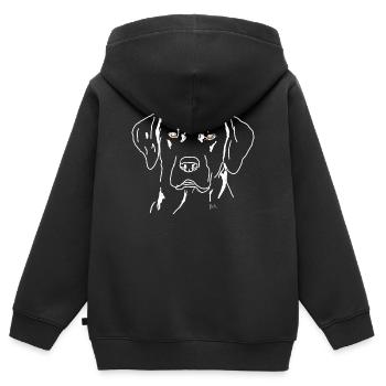 Labrador - Sweat Premium à capuche zippé enfant bio - noir - Dos - AI Model Kid Male (0cm)