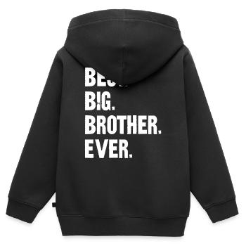 BESTER BIG BROTHER ALLER ZEITEN Das beste Big Brother Shirt - Kinder Premium Organic Zip Hoodie - Schwarz - Hinten - AI Model Kid Male (0cm)