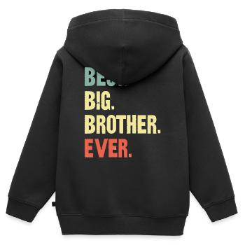 Der beste Big Brother aller Zeiten! Bester Big Brother aller Zeiten - Kinder Premium Organic Zip Hoodie - Schwarz - Hinten - AI Model Kid Male (0cm)
