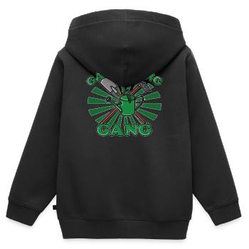 Gardening Gang für Gärtner mit Schrebergarten - Kinder Premium Organic Zip Hoodie - Schwarz - Hinten - AI Model Kid Male (0cm)