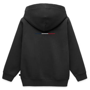 Filigrane Trikolore – französische Nationalfarben - Kinder Premium Organic Zip Hoodie - Schwarz - Hinten - AI Model Kid Male (0cm)