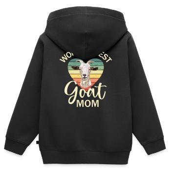 Ziege Ziegen Geiss - Kinder Premium Organic Zip Hoodie - Schwarz - Hinten - AI Model Kid Male (0cm)