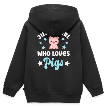 Cochons Cochons - Sweat Premium à capuche zippé enfant bio - noir - Dos - AI Model Kid Male (0cm)