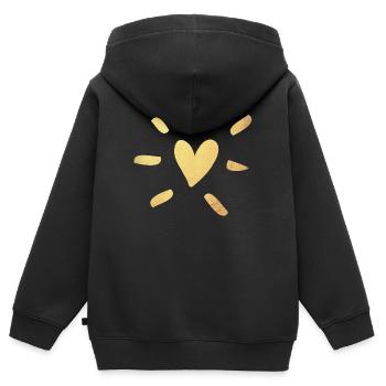 Herz Gold Comic Liebe Hochzeit Glamour Luxus - Kinder Premium Organic Zip Hoodie - Schwarz - Hinten - AI Model Kid Male (0cm)