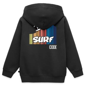 Surf Code (dark) - Kids Premium Organic Zip-up Hoodie - black - Back - AI Model Kid Male (0cm)