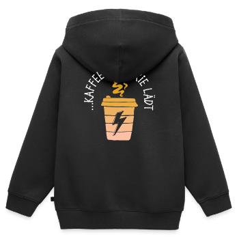 Coffee Drinking Caffeine Statement Coffee Drinker - Kids Premium Organic Zip-up Hoodie - black - Back - AI Model Kid Male (0cm)