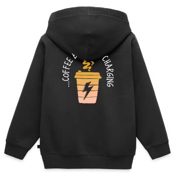 Coffee Lovers Coffee Statement Coffee Drinker - Kids Premium Organic Zip-up Hoodie - black - Back - AI Model Kid Male (0cm)