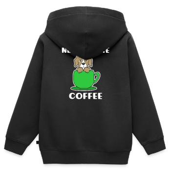 Déclaration Café Chien Caféine Tasse à café - Sweat Premium à capuche zippé enfant bio - noir - Dos - AI Model Kid Male (0cm)