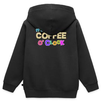 Cool Coffee Caféine Déclaration Amateurs de café - Sweat Premium à capuche zippé enfant bio - noir - Dos - AI Model Kid Male (0cm)