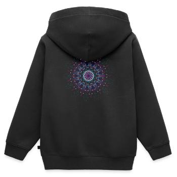 Mandala - Kinder Premium Organic Zip Hoodie - Schwarz - Hinten - AI Model Kid Male (0cm)