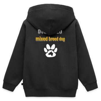 mischlinghalter, MixedBreed dog, coole hundesprüch - Kinder Premium Organic Zip Hoodie - Schwarz - Hinten - AI Model Kid Male (0cm)