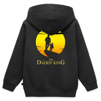 The Daddy King - Daddy Parody Humor - Kids Premium Organic Zip-up Hoodie - black - Back - AI Model Kid Male (0cm)