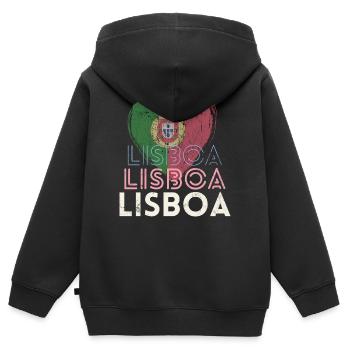 Lisbonne Portugal, belle ville est ma ville natale - Sweat Premium à capuche zippé enfant bio - noir - Dos - AI Model Kid Male (0cm)