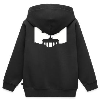 Berlin Brandenburger Tor weiß - Kinder Premium Organic Zip Hoodie - Schwarz - Hinten - AI Model Kid Male (0cm)