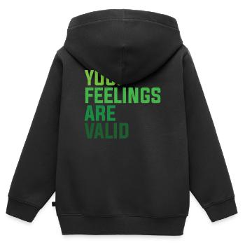 Mental Health Your Feelings Are Valid - Kids Premium Organic Zip-up Hoodie - black - Back - AI Model Kid Male (0cm)
