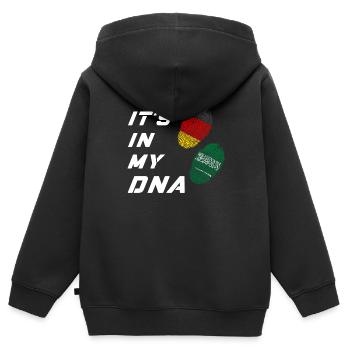 In meiner DNA Deutschland und Saudi Arabien - Kinder Premium Organic Zip Hoodie - Schwarz - Hinten - AI Model Kid Male (0cm)