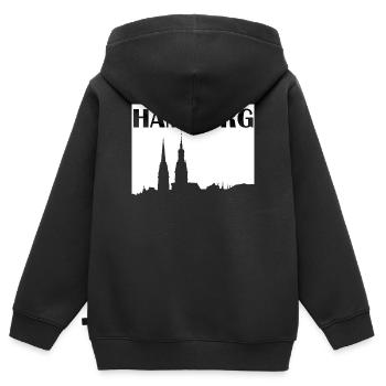 Hamburg - Kids Premium Organic Zip-up Hoodie - black - Back - AI Model Kid Male (0cm)