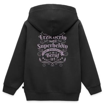 Erzieherin geschenkideen - Kinder Premium Organic Zip Hoodie - Schwarz - Hinten - AI Model Kid Male (0cm)