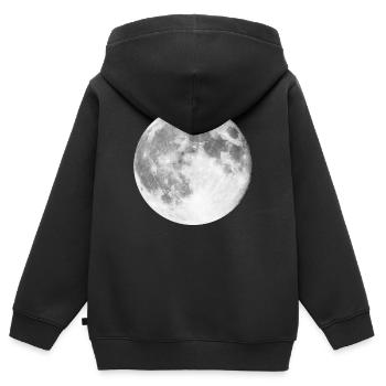 | d’atterrissage sur la Lune Loup-garou de pleine lune - Sweat Premium à capuche zippé enfant bio - noir - Dos - AI Model Kid Male (0cm)
