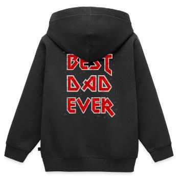 Best Dad Ever metal rock cool Spruch rot Vater - Kinder Premium Organic Zip Hoodie - Schwarz - Hinten - AI Model Kid Male (0cm)